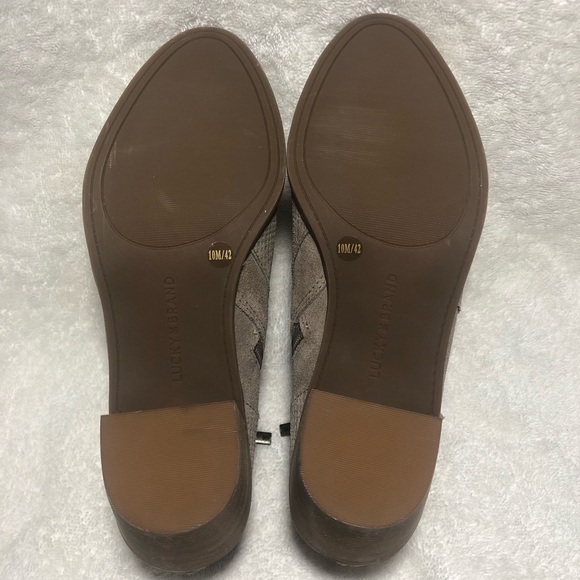 Lucky Brand LP Ponic Ankle Boots Heel Shoes Taupe Suede Leather Womens Size 10M - Picture 6 of 9